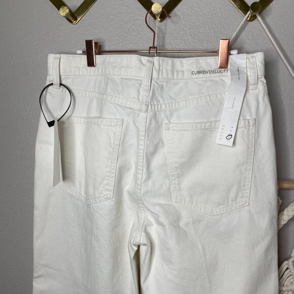 Current/Elliott The Vanessa Jean Size 31 Winter White Out Denim Flare Cotton New - Picture 8 of 13